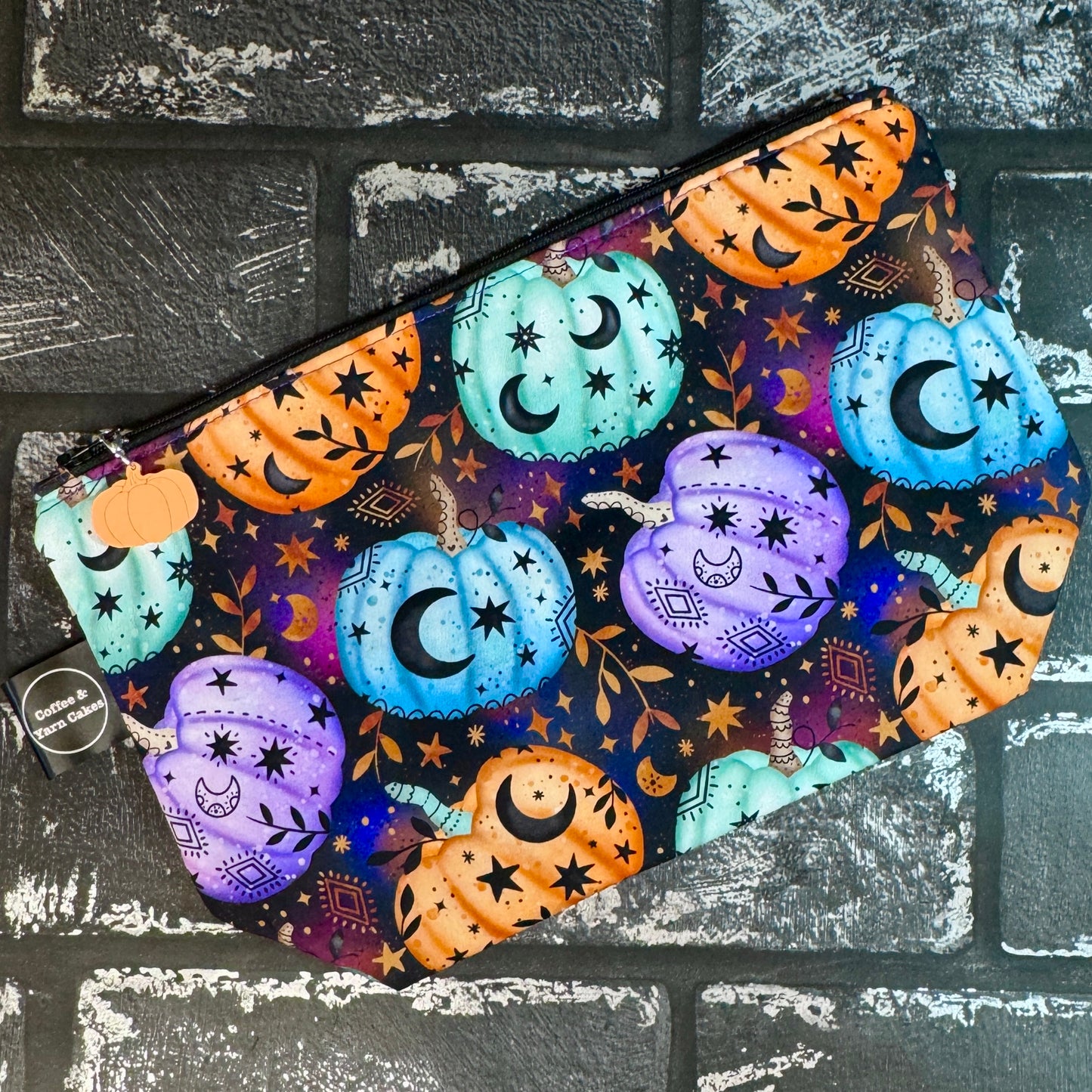 Mystical Pumpkins Zipped Project Bag - Small/Sock Size