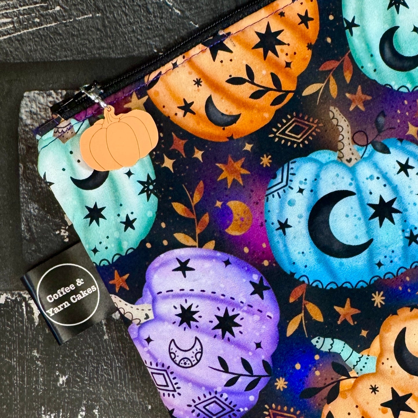 Mystical Pumpkins Zipped Project Bag - Small/Sock Size