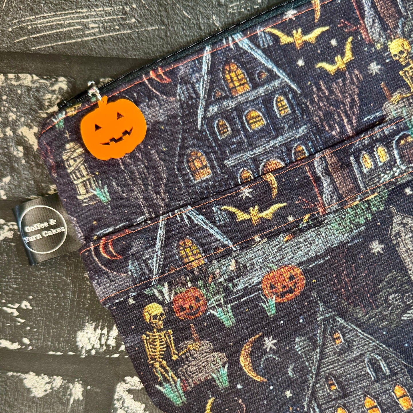 Haunted House Zipped Project Bag - Large Size