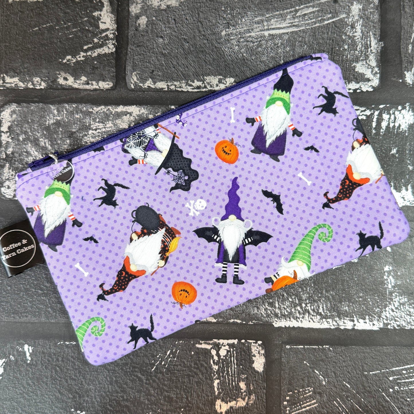 Gnome-ster Mash Halloween Gnomes Zipped Notions Hook DPN Pouch/Case