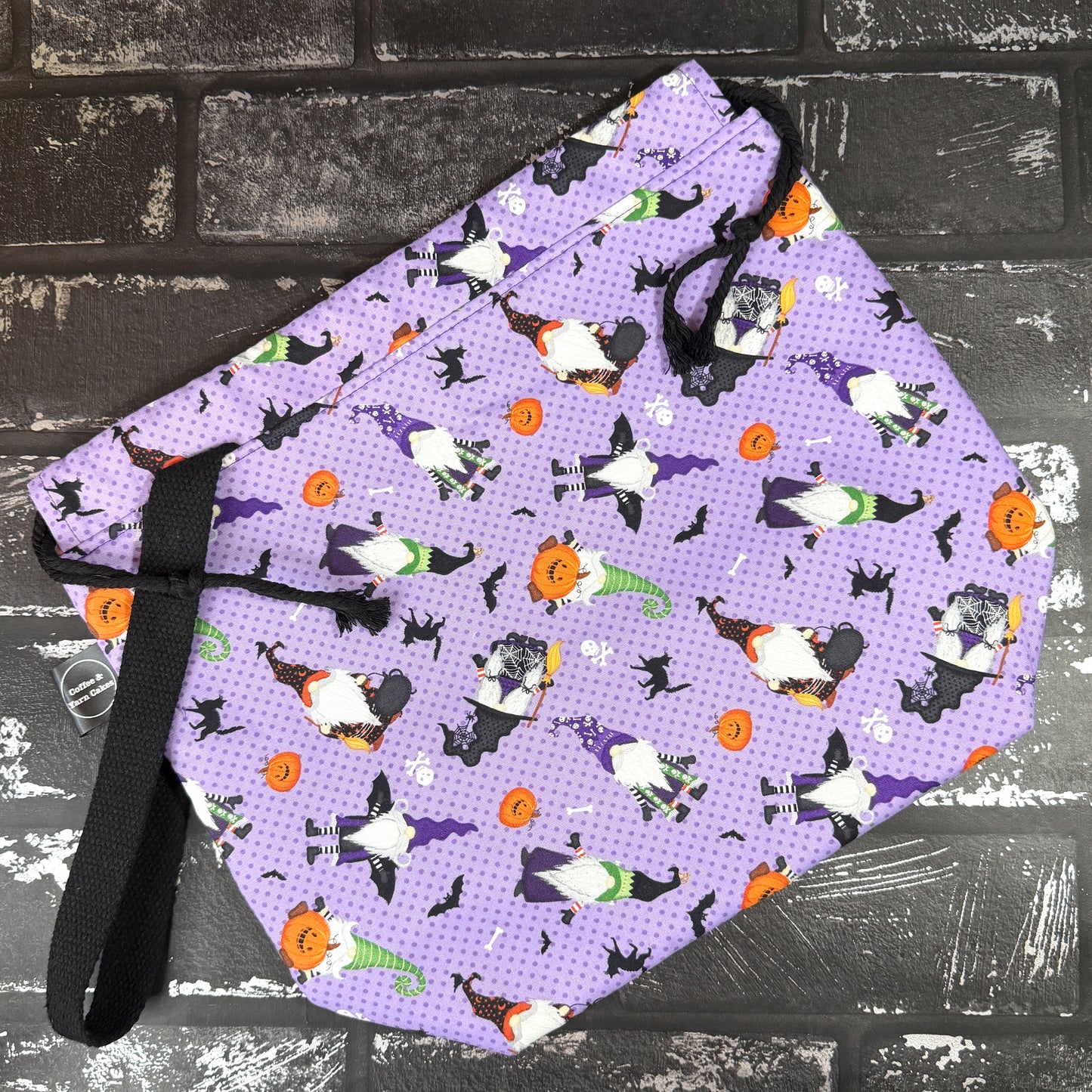 Gnome-ster Mash Halloween Gnomes Drawstring Project Bag - Large/Extra Large