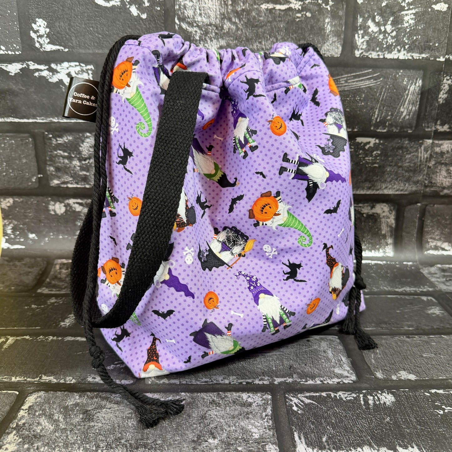 Gnome-ster Mash Halloween Gnomes Drawstring Project Bag - Large/Extra Large