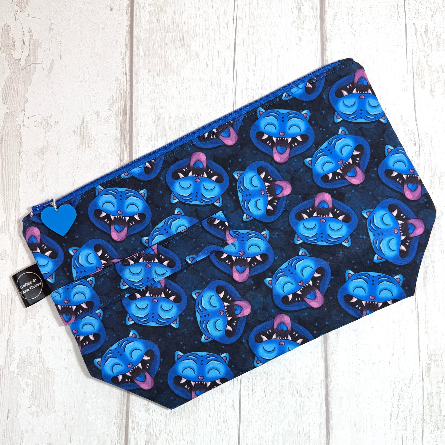 Derpy Tiger Zipped Project Bag - Large Size