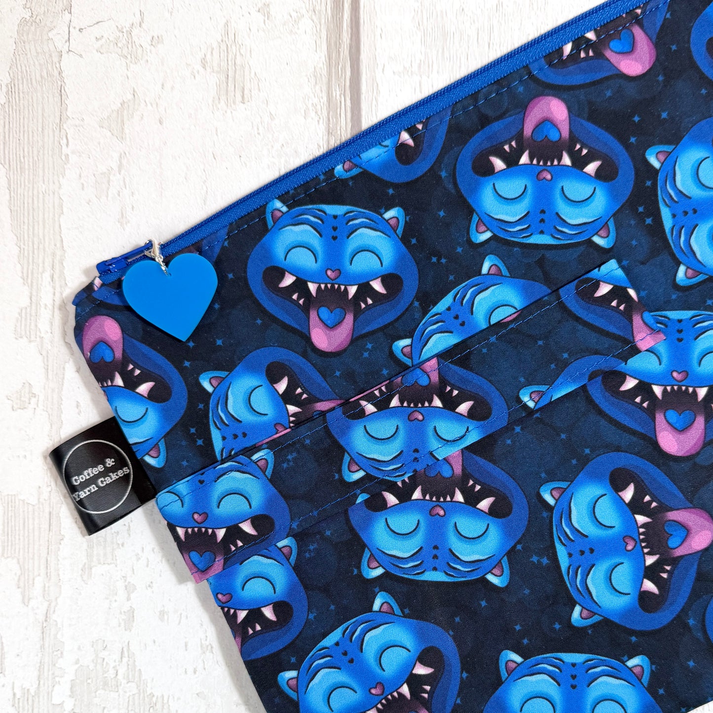 Derpy Tiger Zipped Project Bag - Large Size