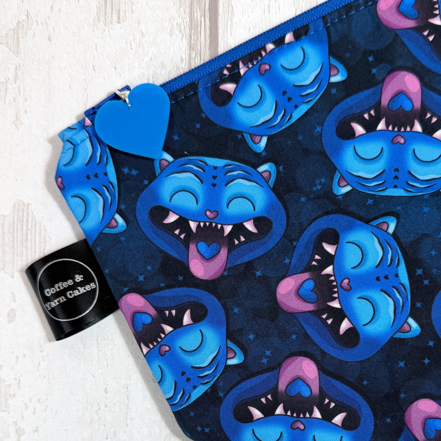 Derpy Tiger Zipped Project Bag - Small/Sock Size