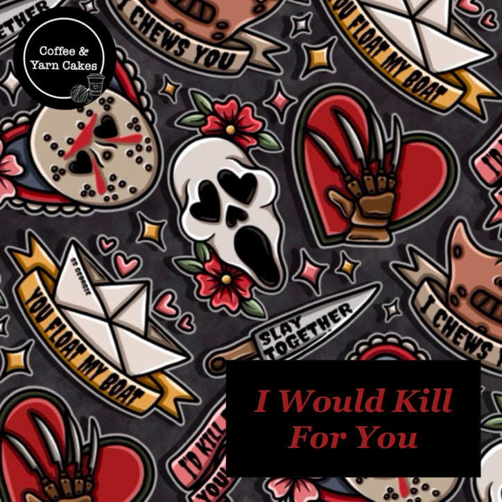 I Would Kill For You Horror Zipped Project Bag - Extra Large Size