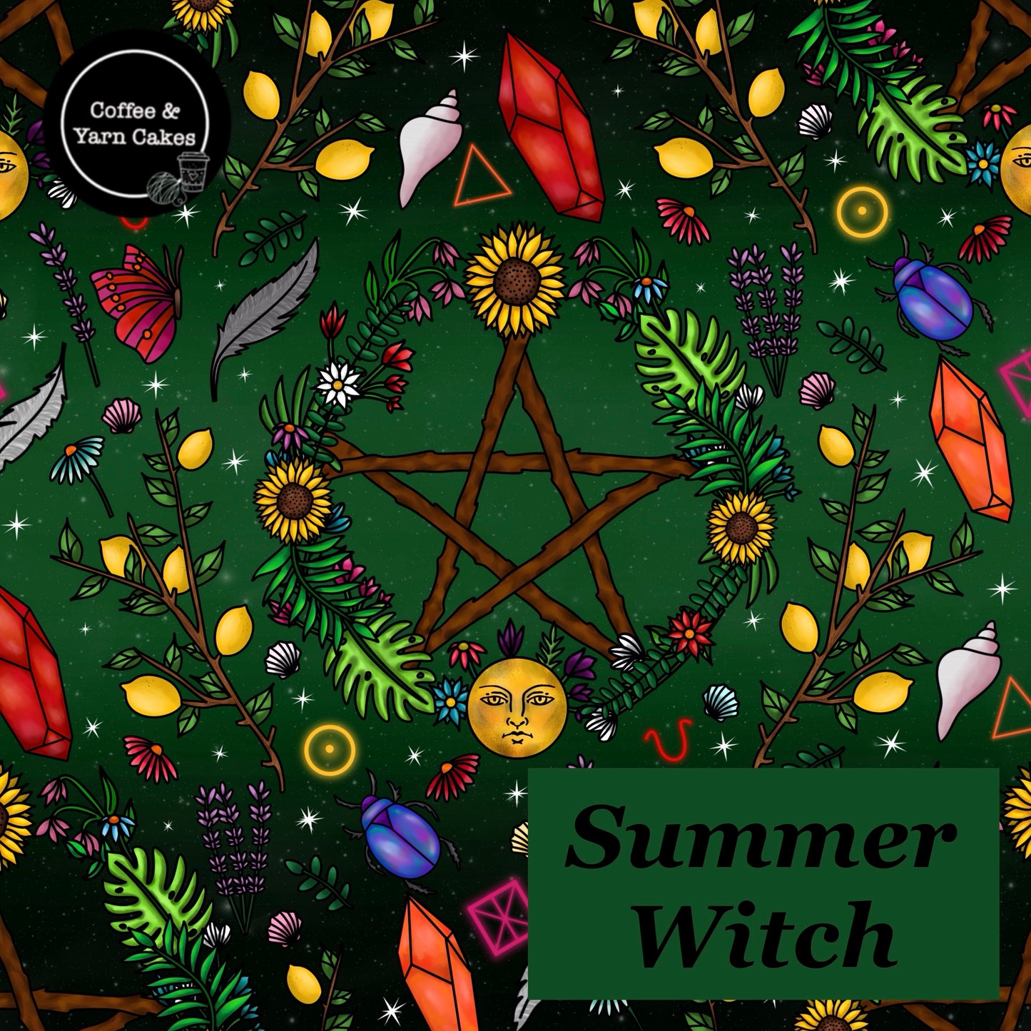 Summer Witch Zipped Project Bag - Small/Sock Size