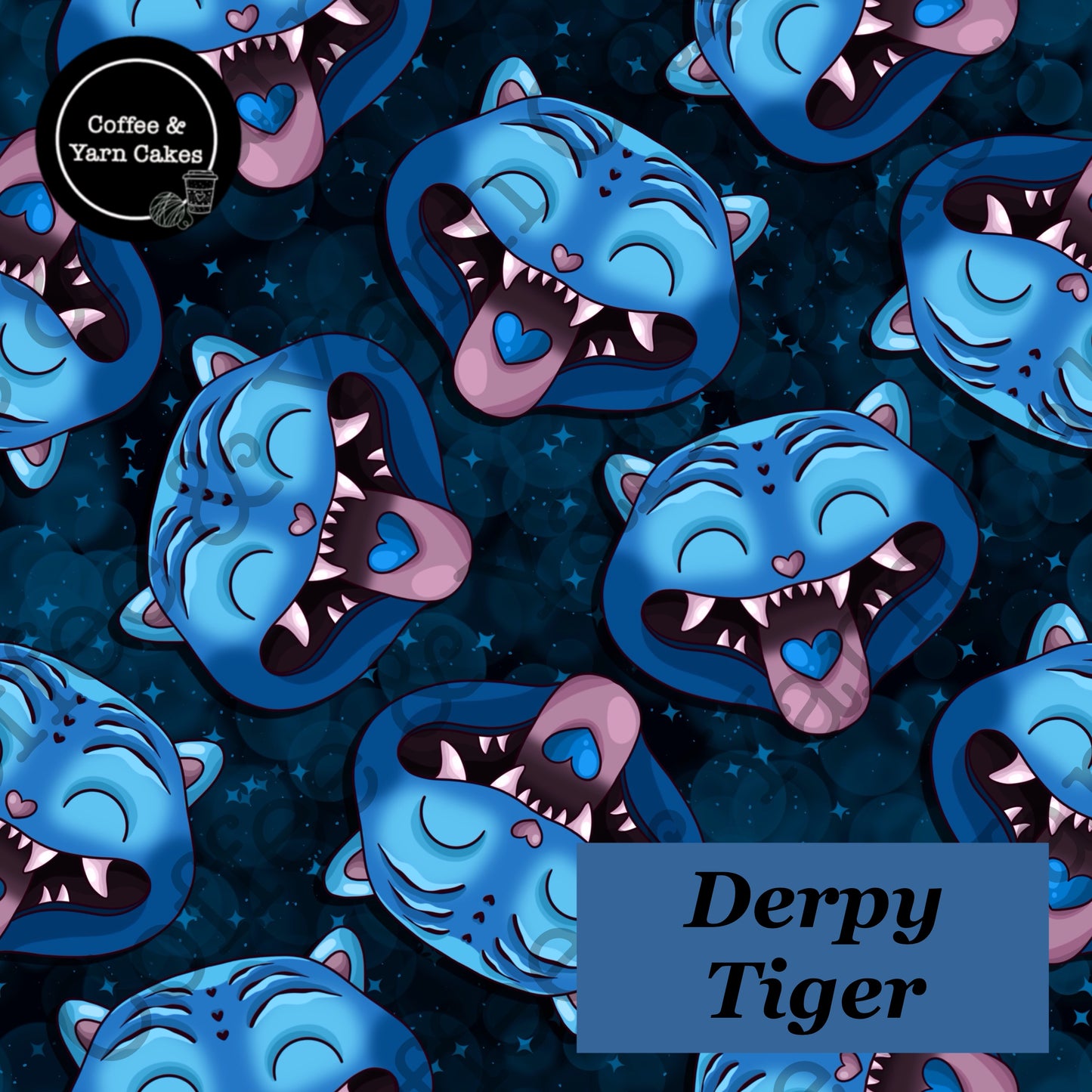 Derpy Tiger Zipped Project Bag - Large Size