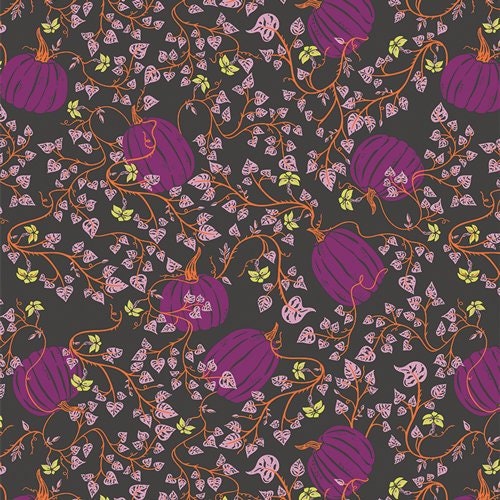 Pumpkin Patch Purple Zipped Project Bag - Large Size