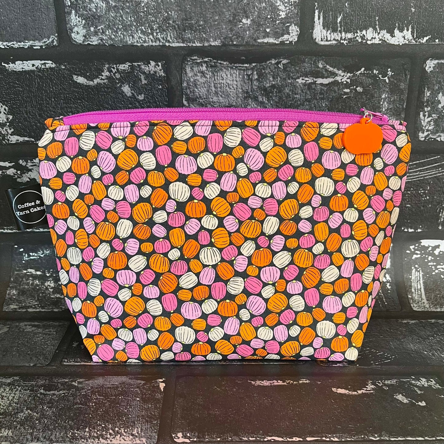 Pumpkin Carving Zipped Project Bag - Small/Sock Size