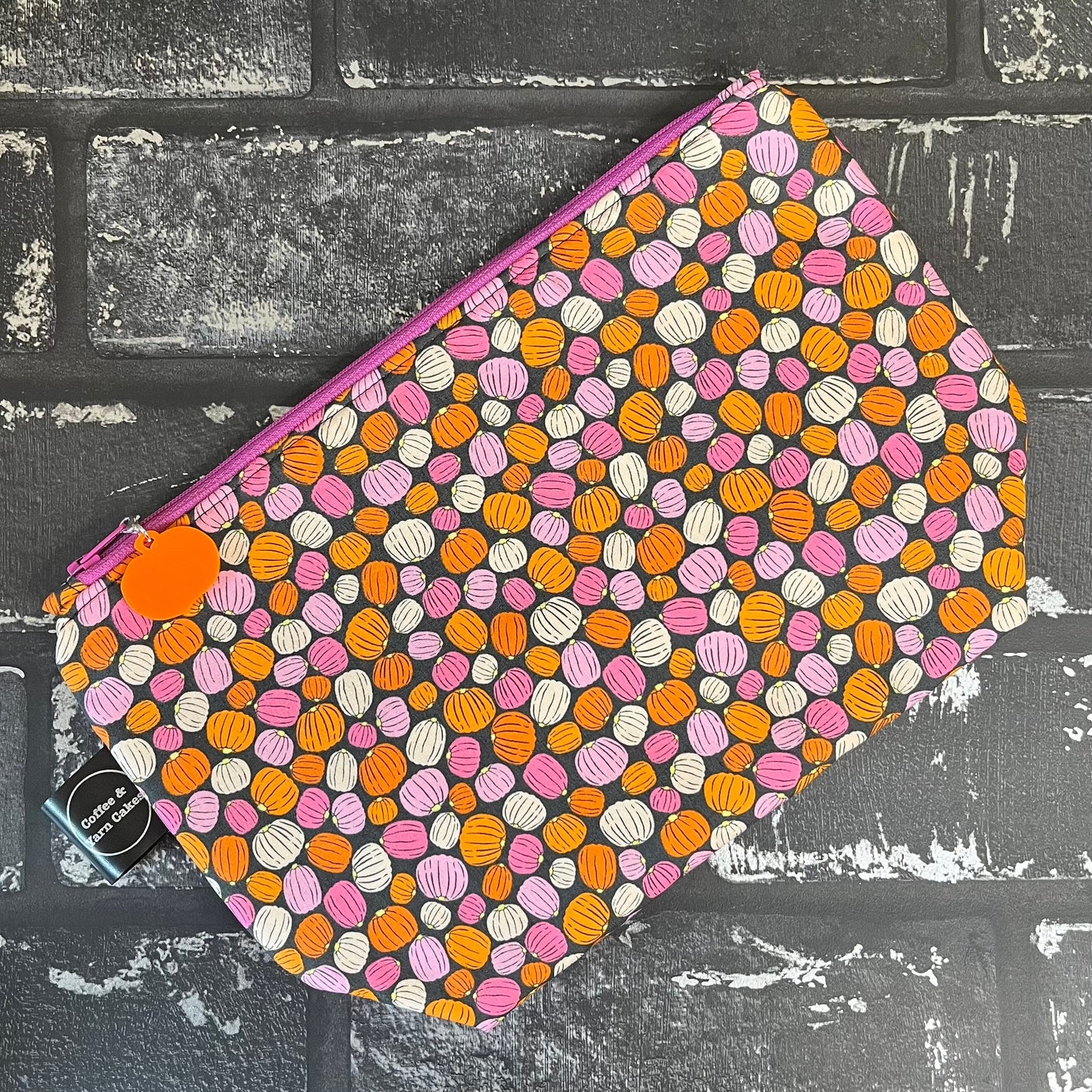Pumpkin Carving Zipped Project Bag - Small/Sock Size