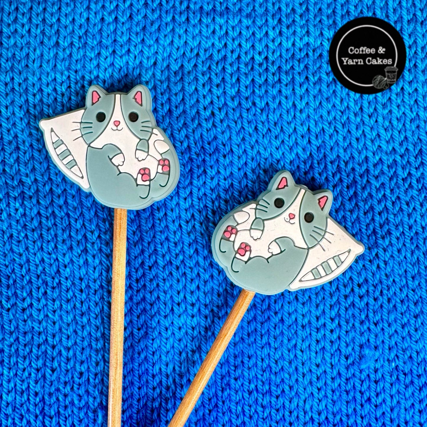 Graue Katzen-/Kätzchen-Stichstopper, 1 Paar