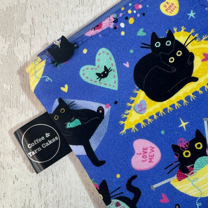 Hugs & Purrs Kitty Bag Set - Small Project Bag & Notions Pouch
