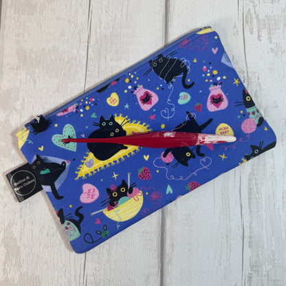 Hugs & Purrs Kitty Bag Set - Small Project Bag & Notions Pouch