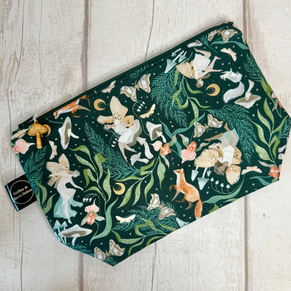 Forest Fae & Friends Mushroom Zipped Project Bag - Small/Sock Size