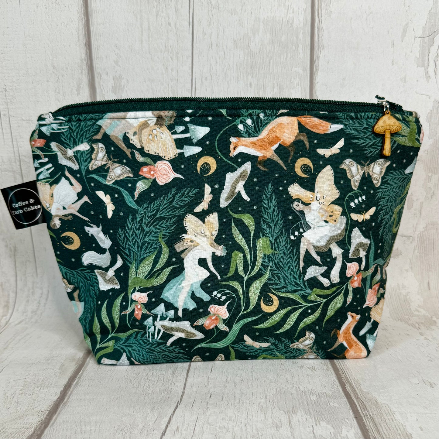 Forest Fae & Friends Mushroom Zipped Project Bag - Small/Sock Size
