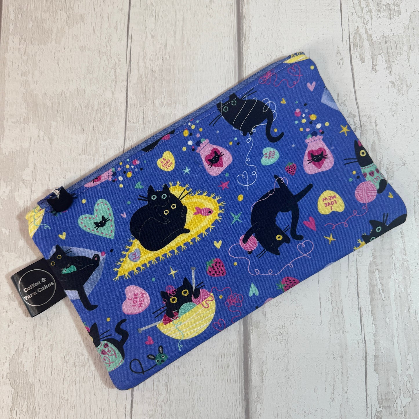 Hugs & Purrs Kitty Bag Set - Small Project Bag & Notions Pouch