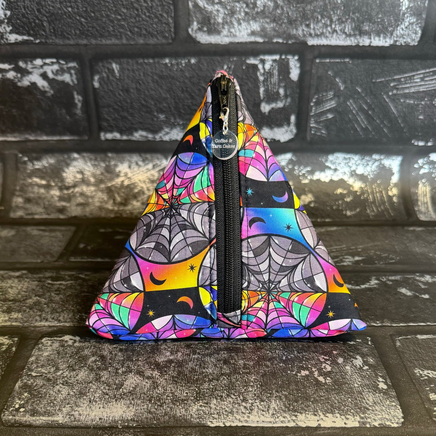 Wednesday's Window Zipped Fabric Pyramid Notions Pouch
