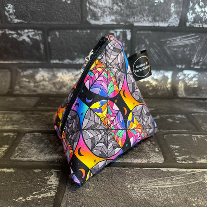 Wednesday's Window Zipped Fabric Pyramid Notions Pouch