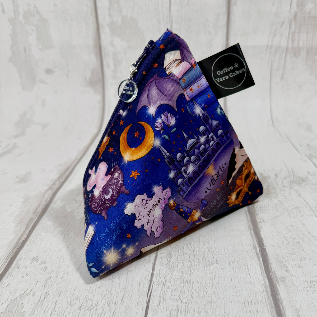 To The Stars Who Listen Zipped Fabric Pyramid Notions Pouch