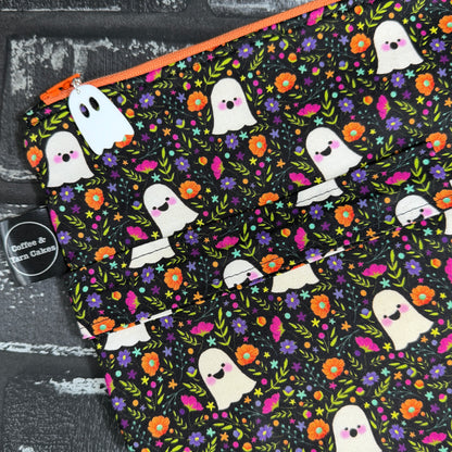 Boo-tiful Ghosties Zipped Project Bag - Large Size