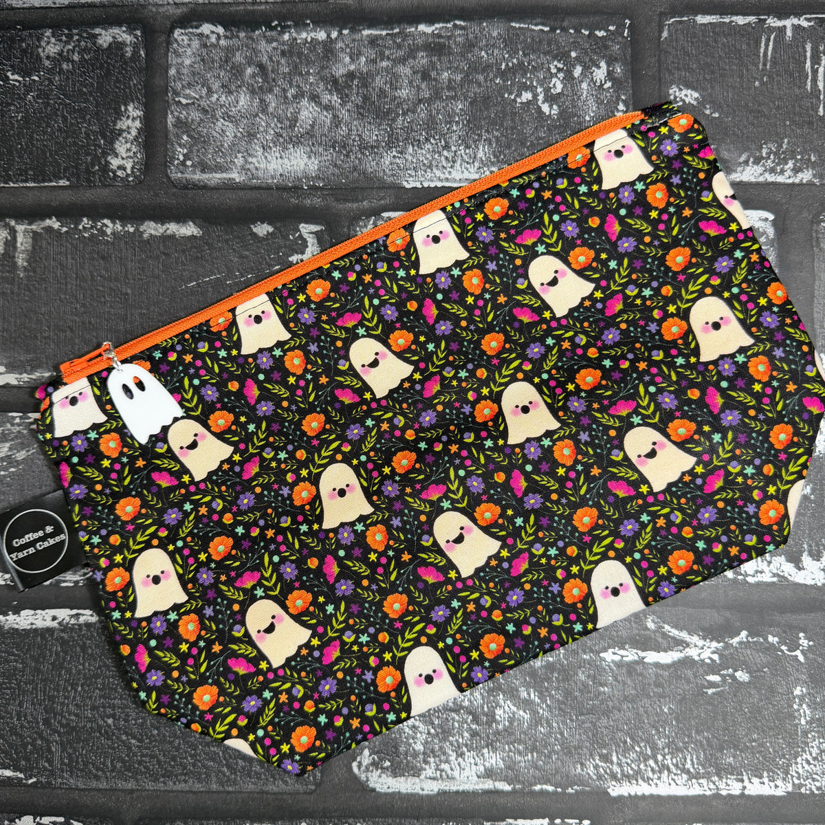 Boo-tiful Ghosties Zipped Project Bag - Small/Sock Size