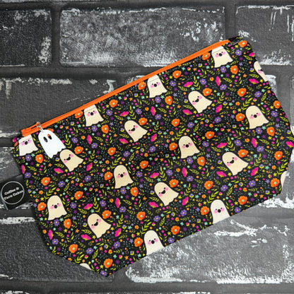 Boo-tiful Ghosties Zipped Project Bag - Small/Sock Size