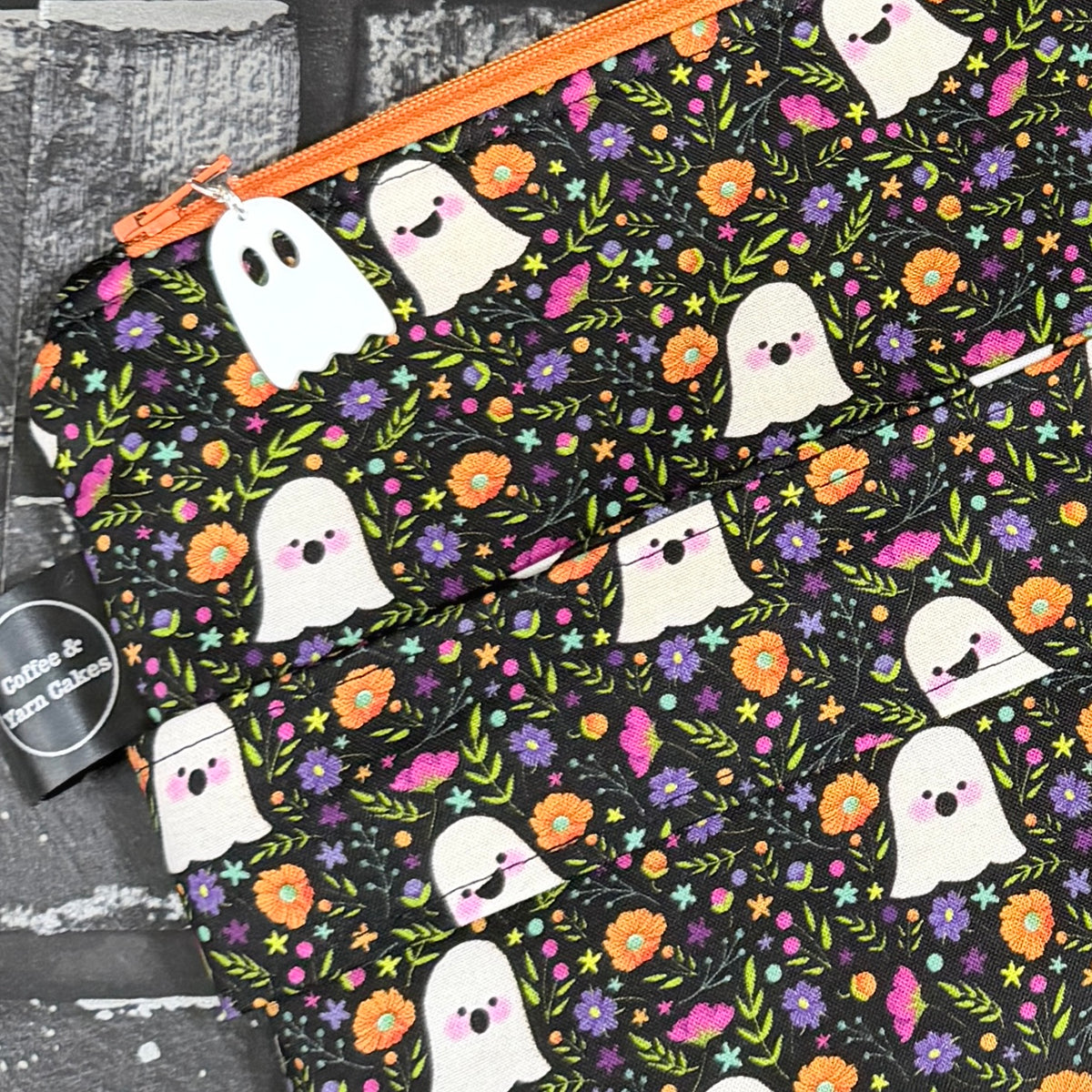 Boo-tiful Ghosties Zipped Project Bag - Extra Large Size