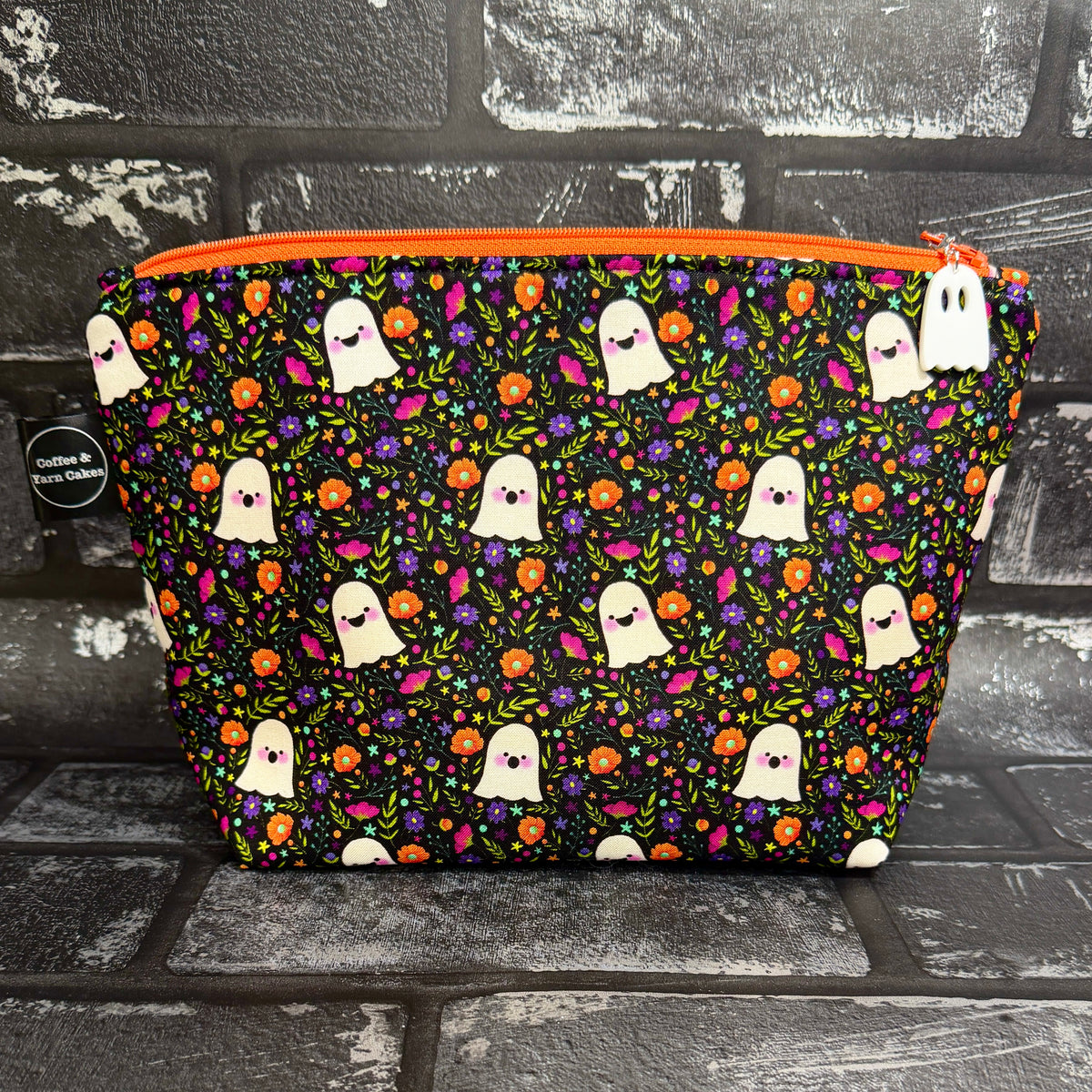 Boo-tiful Ghosties Zipped Project Bag - Small/Sock Size