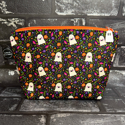 Boo-tiful Ghosties Zipped Project Bag - Small/Sock Size