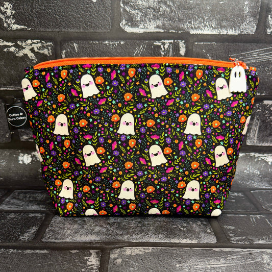Boo-tiful Ghosties Zipped Project Bag - Small/Sock Size