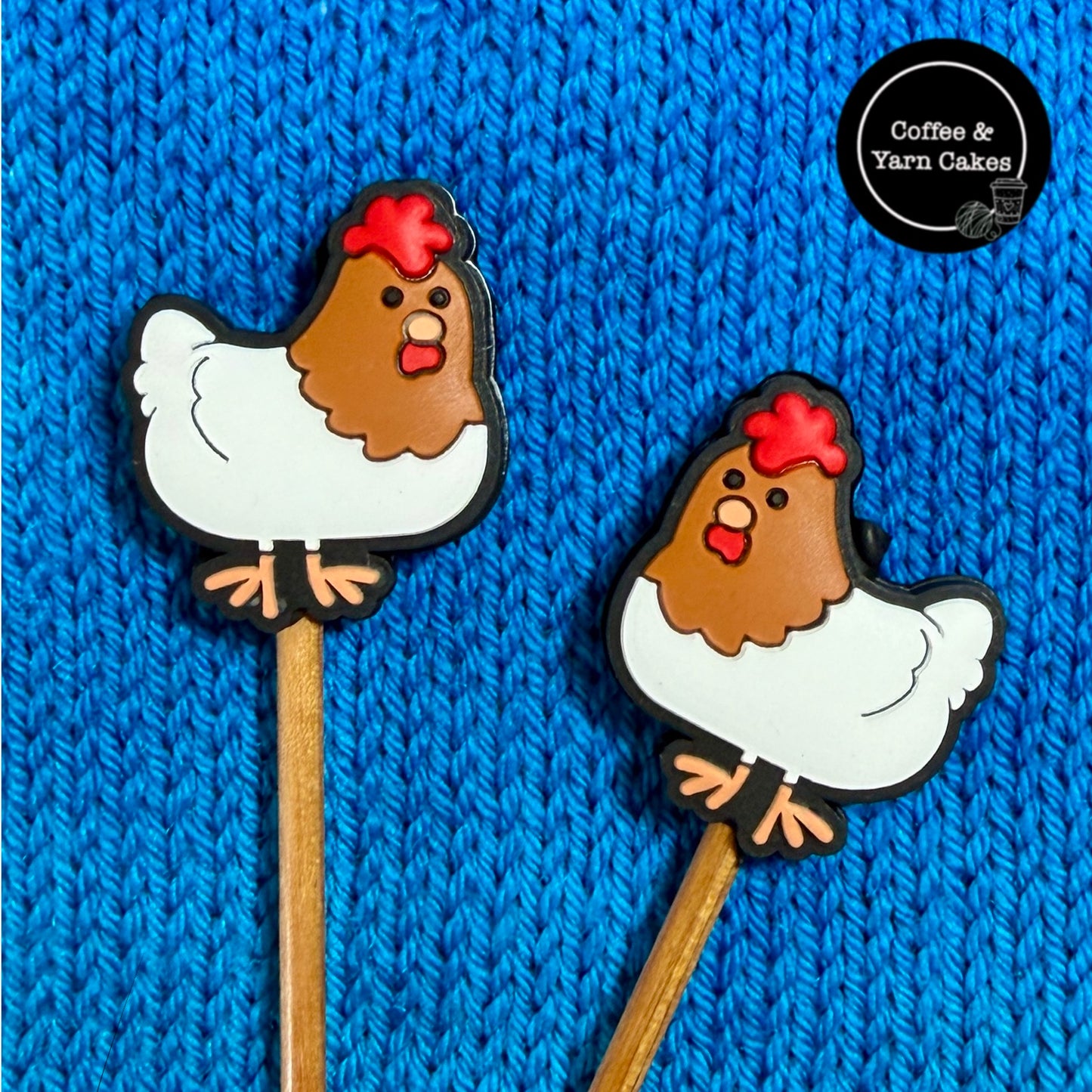 Cheerful Chicken Stitch Stoppers 1 Pair