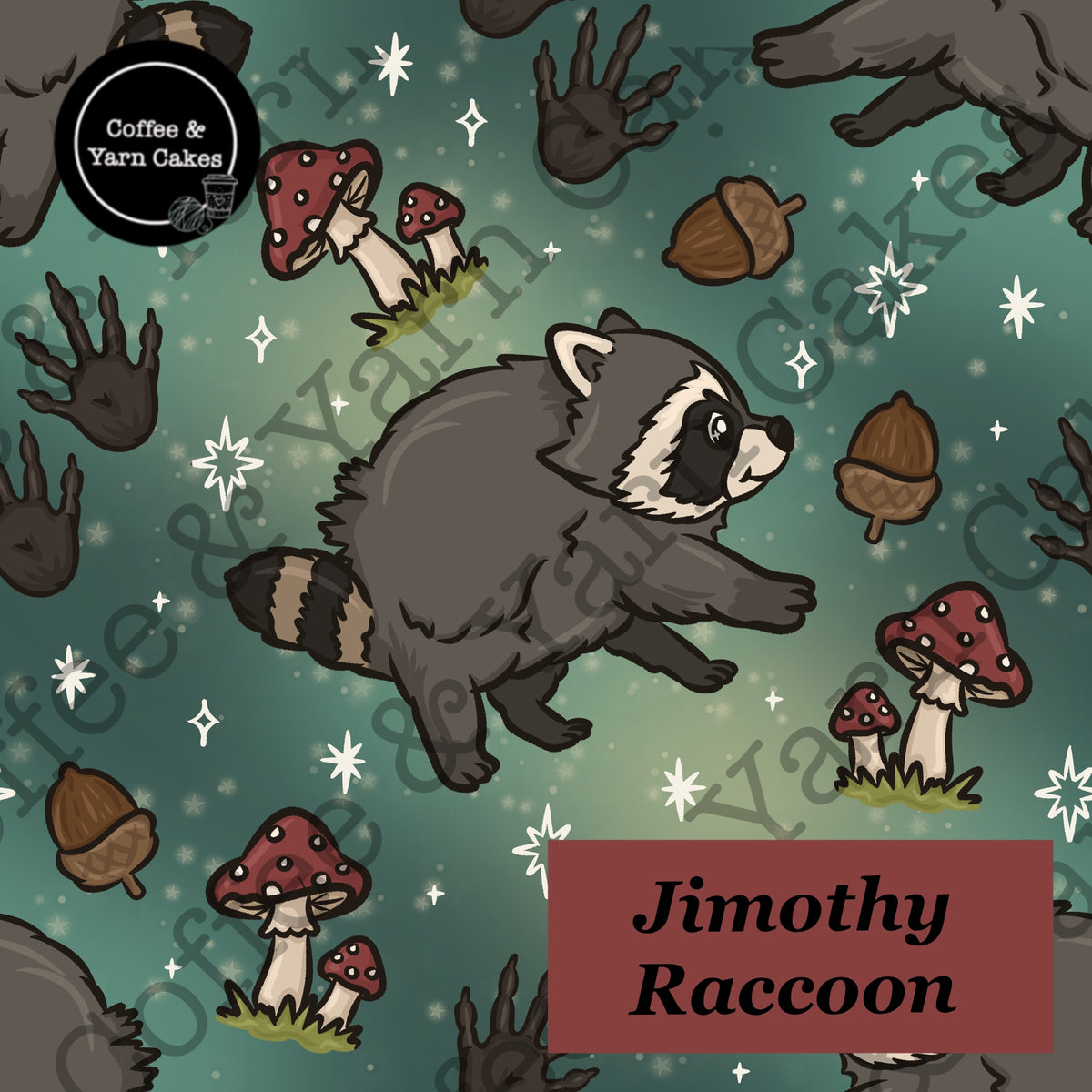Jimothy Raccoon Zipped Fabric Pyramid Notions Pouch