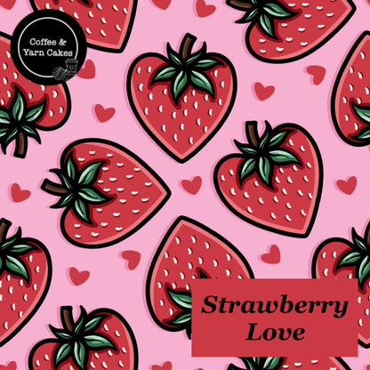 Strawberry Love Zipped Project Bag - Large Size
