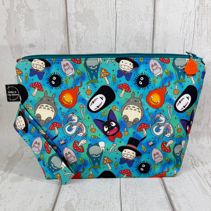 Ghibli Shrooms Zipped Project Bag - Large Size