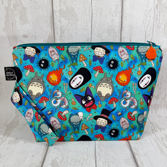Ghibli Shrooms Zipped Project Bag - Large Size