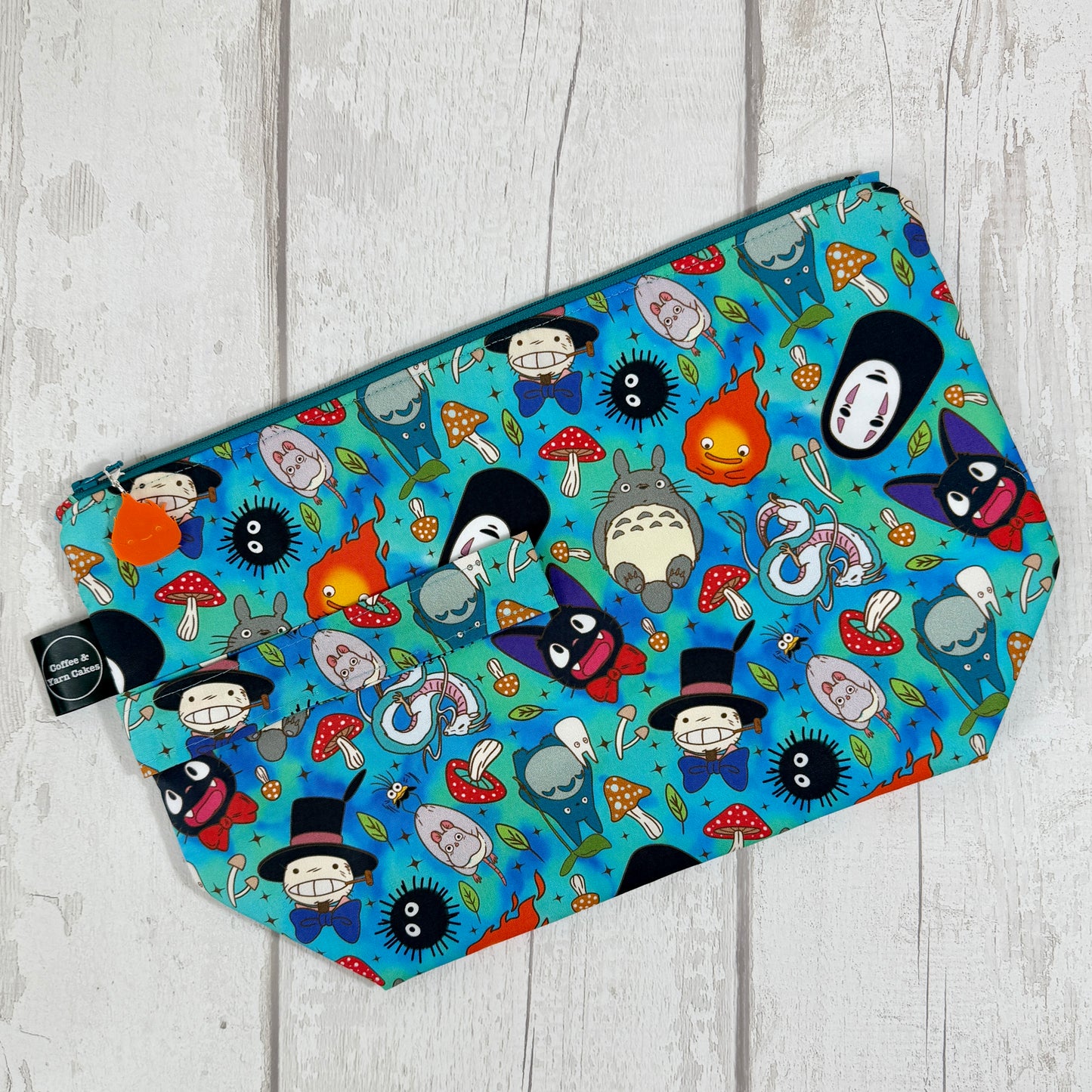 Ghibli Shrooms Zipped Project Bag - Large Size