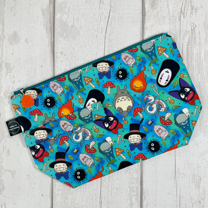 Ghibli Shrooms Zipped Project Bag - Large Size