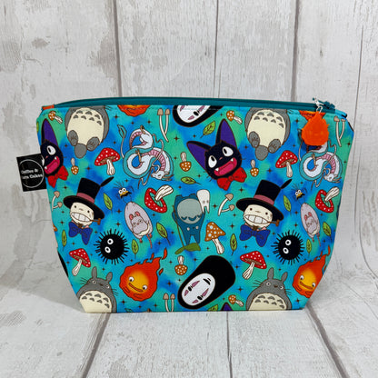 Ghibli Shrooms Zipped Project Bag - Small/Sock Size
