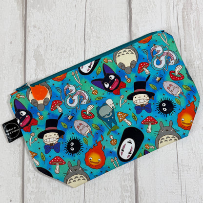 Ghibli Shrooms Zipped Project Bag - Small/Sock Size