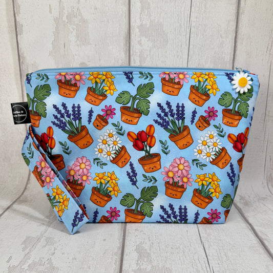 Happy Plants Zipped Project Bag - Large Size