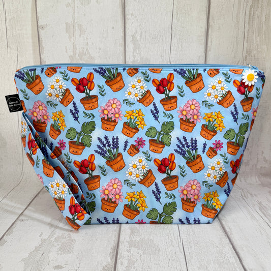 Happy Plants Zipped Project Bag - Extra Large Size