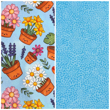 Happy Plants Zipped Fabric Pyramid Notions Pouch