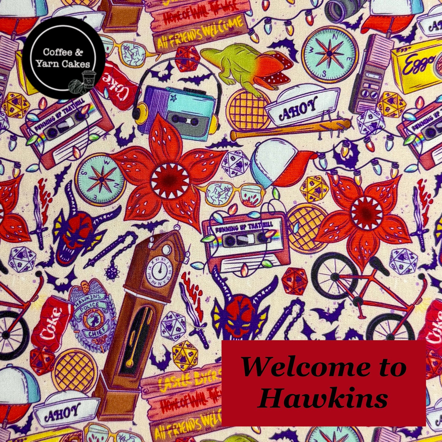 Welcome To Hawkins Zipped Fabric Pyramid Notions Pouch