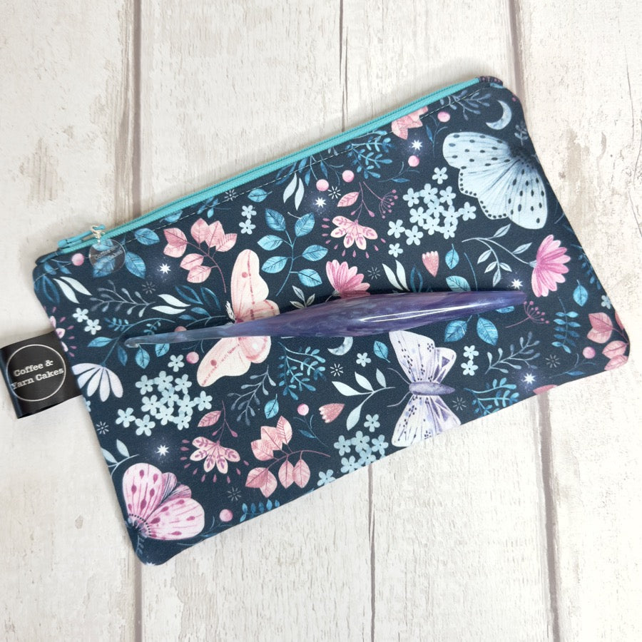Nightfall Moths Zipped Notions Hook DPN Pouch/Case