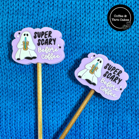 Super Scary Before Coffee Ghost Stitch Stoppers 1 Pair