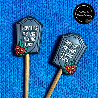 Here Lies My Last Flying Fuck Gravestone Stitch Stoppers 1 Pair