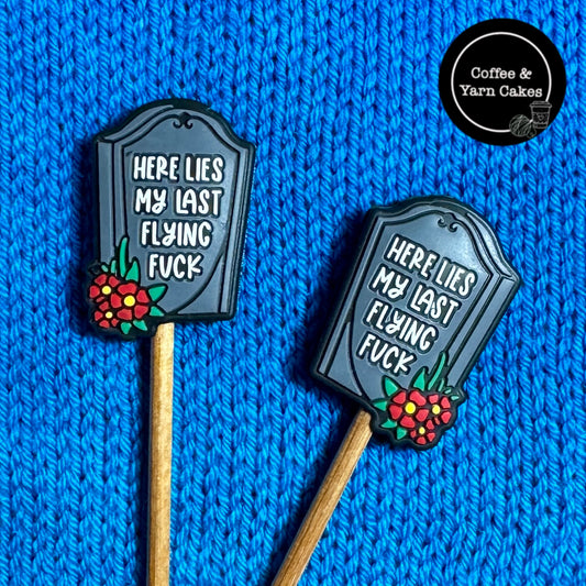 Here Lies My Last Flying Fuck Gravestone Stitch Stoppers 1 Pair