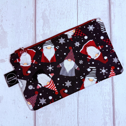 Snowflake Gnomes Zipped Notions Hook DPN Pouch/Case
