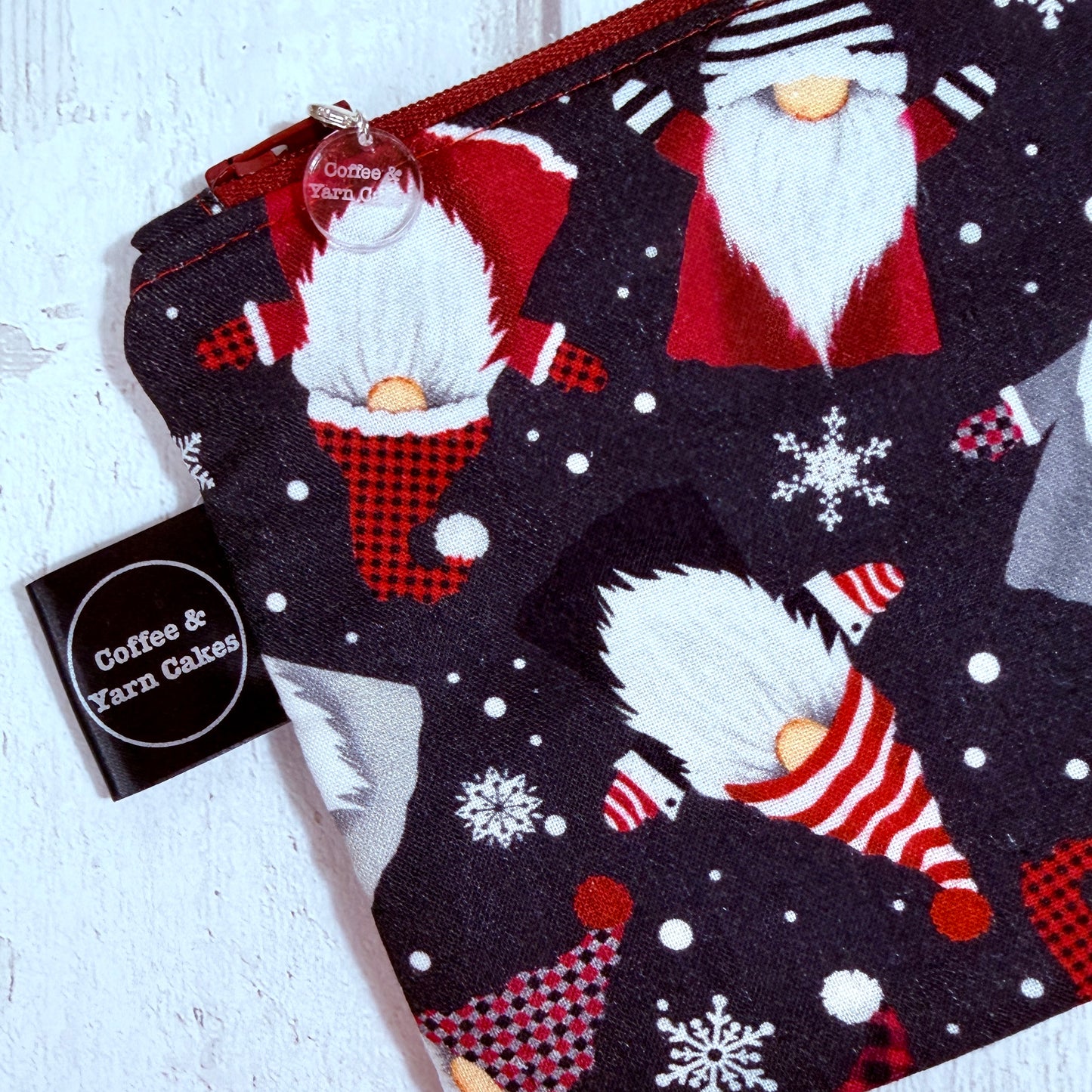 Snowflake Gnomes Zipped Notions Hook DPN Pouch/Case